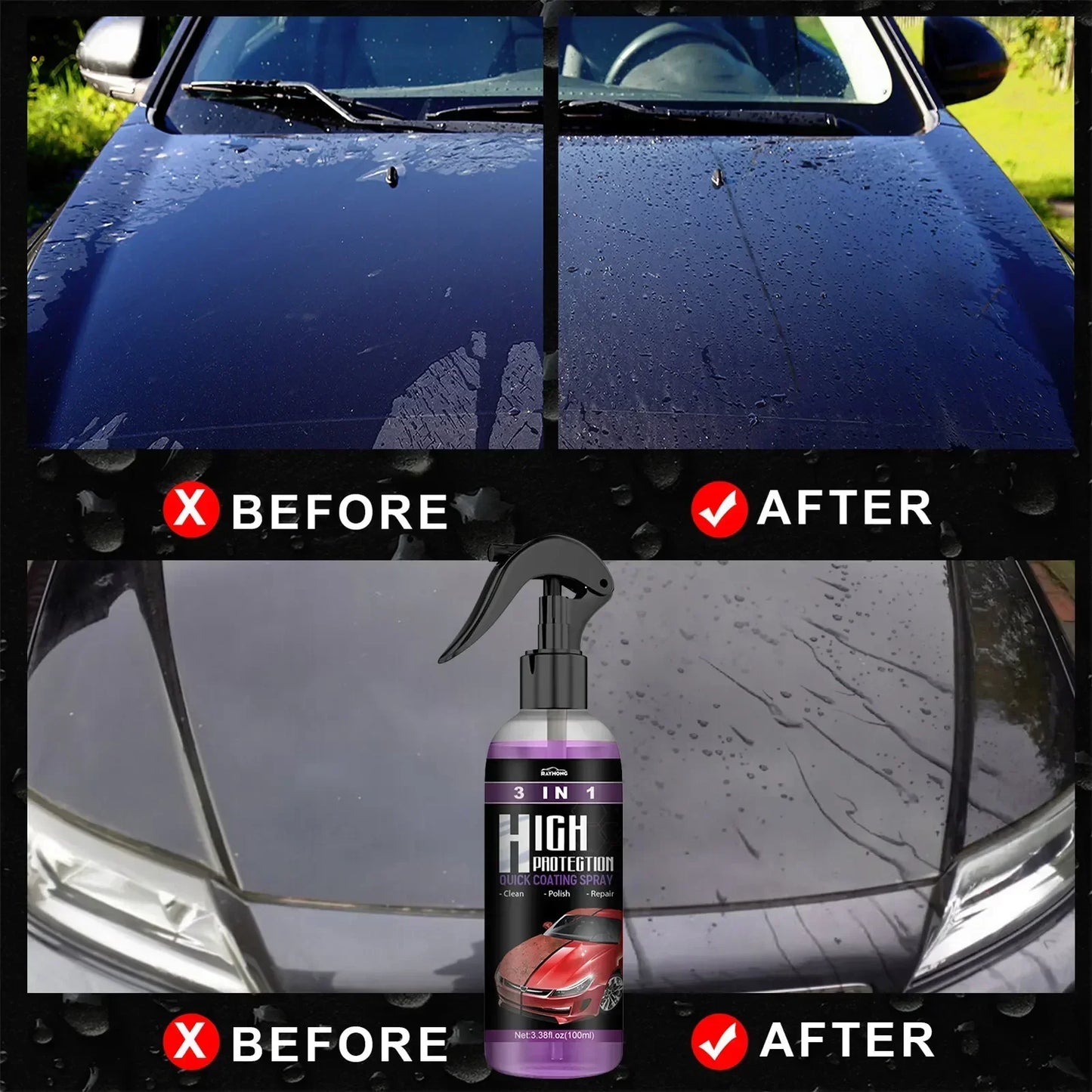 Car Wax Polish Spray Shine For Glass