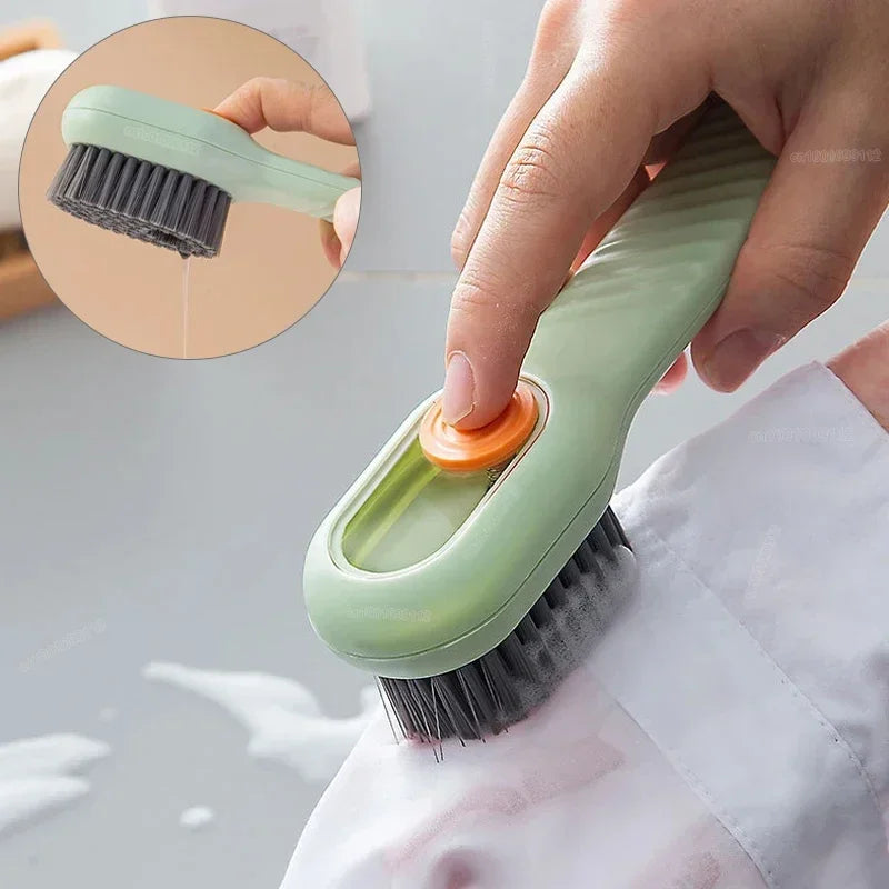 s Shoes Brush Automatic Liquid Discharge Multifunction Press Out Shoes Cleaner Soft Bristles Clothes Brushes Cleaning Tool