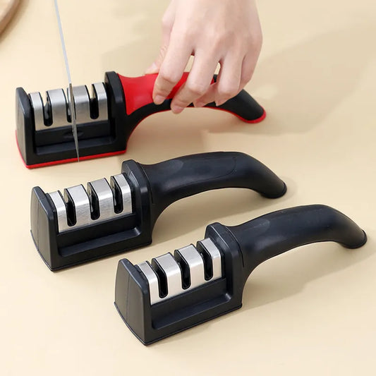 Handheld Multi-function 3 Stages Knife Sharpener With Non-slip Base