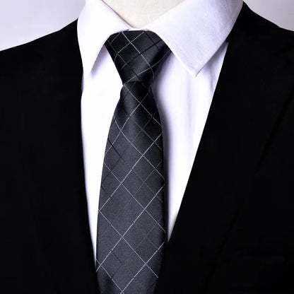 Men's Paisley Zipper Ties Skinny Neck Tie Solid