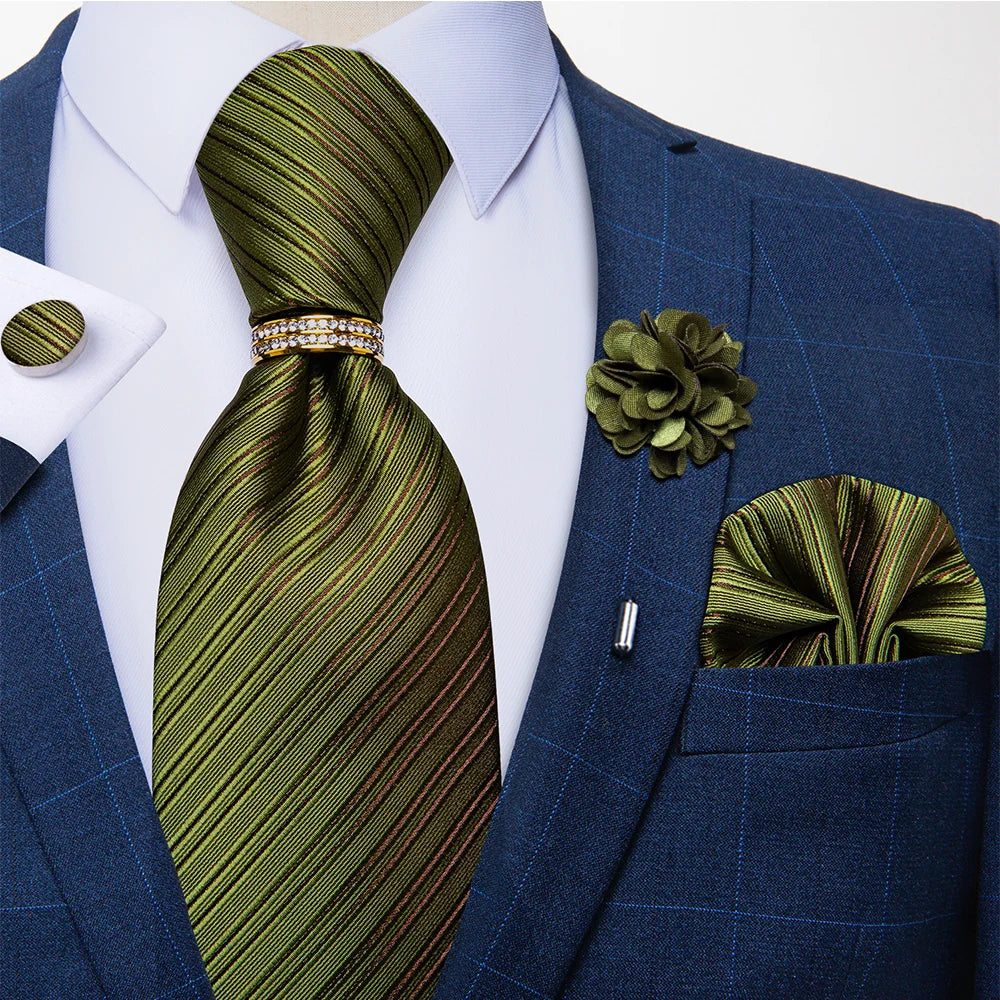 Men's Ties Handkerchief Cufflinks Metal Ring Brooch..