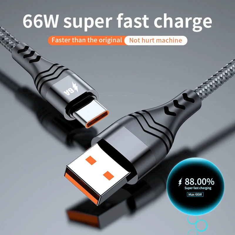 Lovebay 6A 66W USB Type C Cable Super Fast Charging