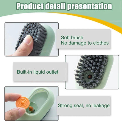 s Shoes Brush Automatic Liquid Discharge Multifunction Press Out Shoes Cleaner Soft Bristles Clothes Brushes Cleaning Tool