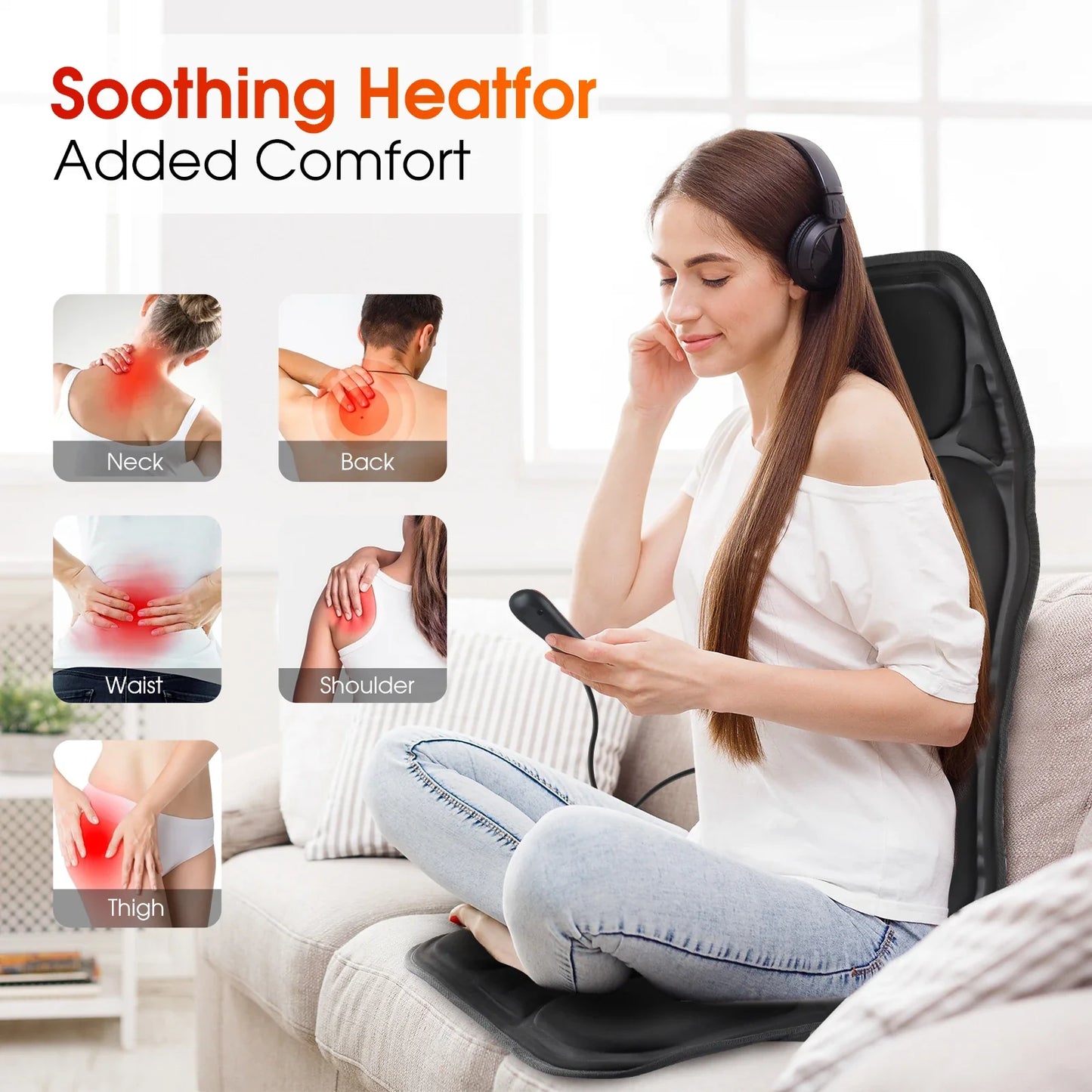 Electric Heating Vibrating Massage Chair Cushion