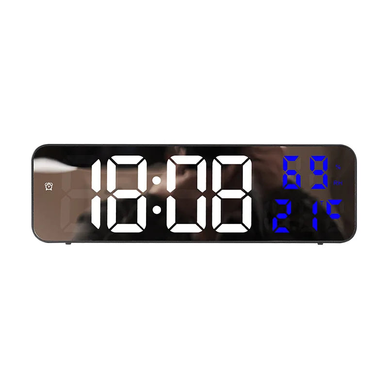 9 Inch Large Digital Wall Clock Temperature Humidity Night Mode Snooze clock