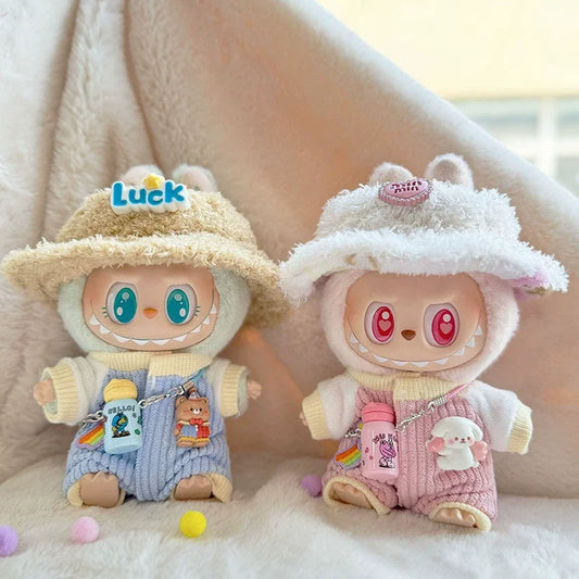 Cute Doll Clothes Outfit Accessories Classic Dress Set for 17CM Labubu V2 Mini Dolls Clothing Girl Kid Gift Labubu Ropa