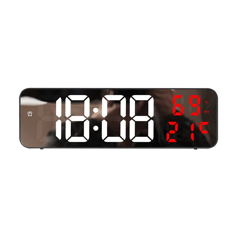 9 Inch Large Digital Wall Clock Temperature Humidity Night Mode Snooze clock