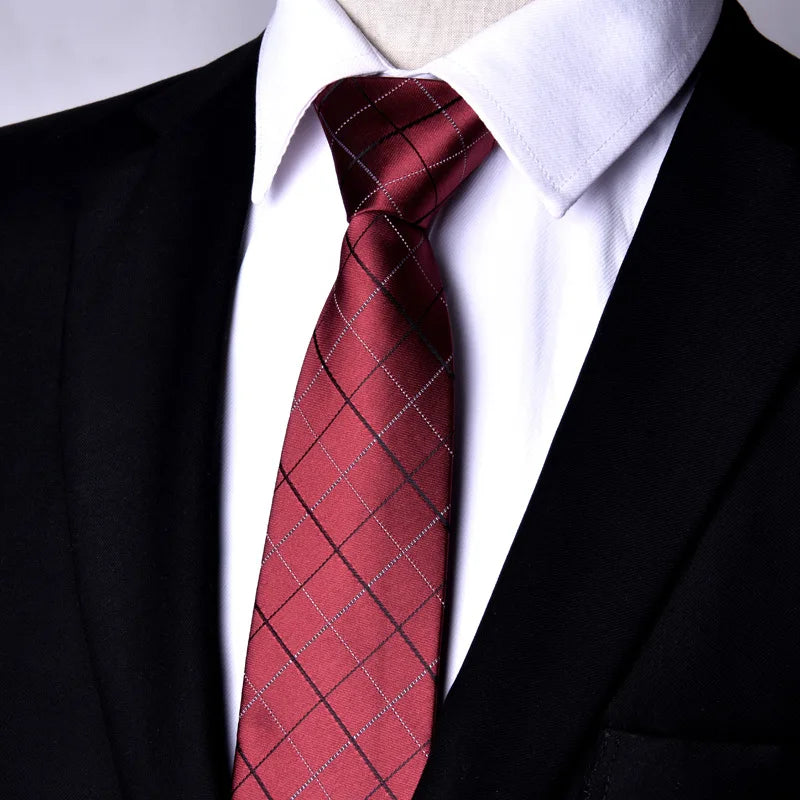 Men's Paisley Zipper Ties Skinny Neck Tie Solid