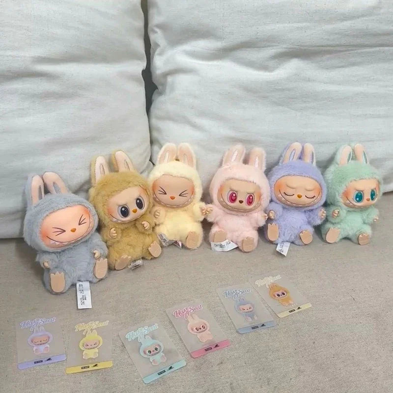 POPMART LABUBU macaroon 2nd generation sitting party vinyl plush doll surprise blind box pendant ornaments surprise gift