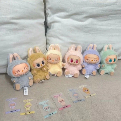 POPMART LABUBU macaroon 2nd generation sitting party vinyl plush doll surprise blind box pendant ornaments surprise gift