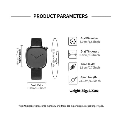 TOMI Watch Minimalist Men's Square Fashion Ultra thin Watch Minimalist Women's High Quality Elegant Quartz Watch Clock Gift