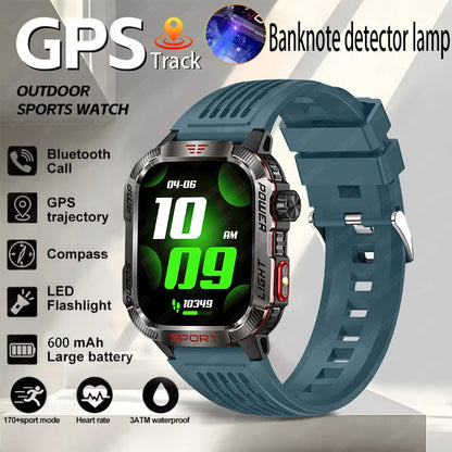 2024 New Military Outdoor Sport Smart Watch Men's 600 mAh Battery Waterproof GPS Track Call For Xiaomi Health Fitness Smartwatch