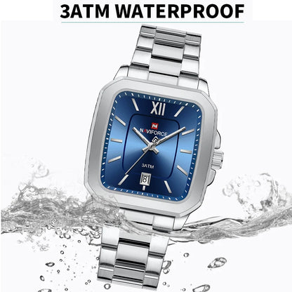 NAVIFORCE Casual Sport Watch for Lover Stainless Steel Band