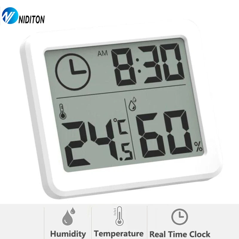 Digital Desk Clock with Temperature and Humidity, Wall Clocks