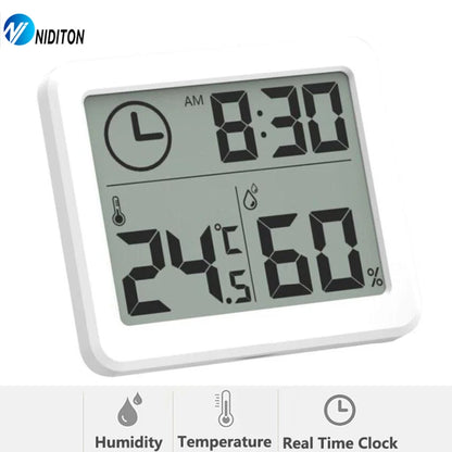 Digital Desk Clock with Temperature and Humidity, Wall Clocks
