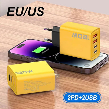 120W 3.0 Usb Fast Charger Type C Quick Charge Charger Adapter