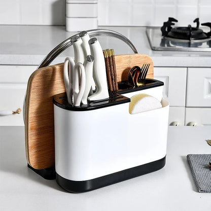 Pot Cover Cutting Board Holder Knife Storage Box Cutlery Box Knife Stand Cutlery Multi Function Scissor Holder Kitchen Organizer