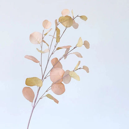 Artificial Plants Long Pole Eucalyptus Leaves Plants Money Leaf Wall Decor Wedding Shooting Prop Home Room Vases Table Diy Decor