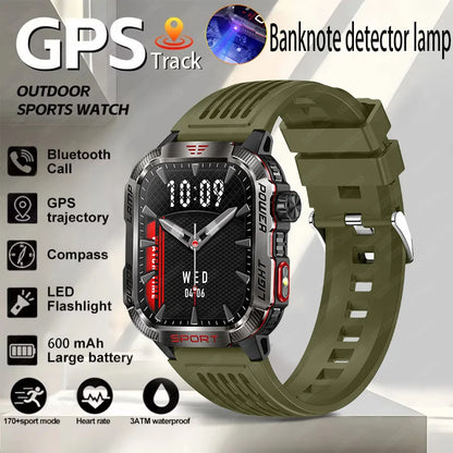 2024 New Military Outdoor Sport Smart Watch Men's 600 mAh Battery Waterproof GPS Track Call For Xiaomi Health Fitness Smartwatch