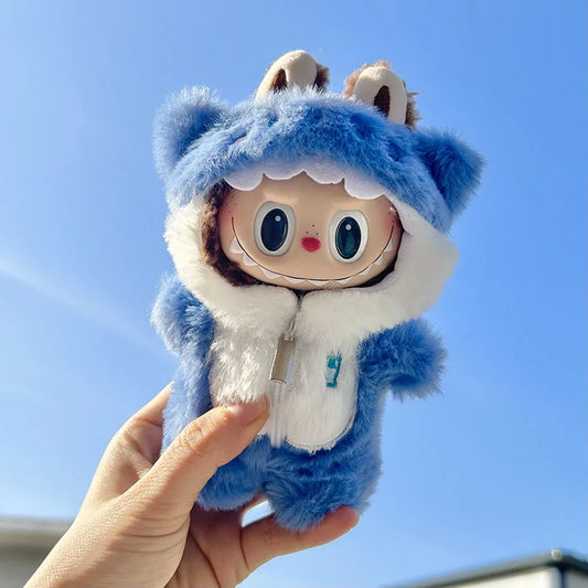 15cm/17cm Labubu I II Dolls Clothes Cute Leg Hugging Blue Shark  Clothes  Accessories  Plush Doll'S Clothes