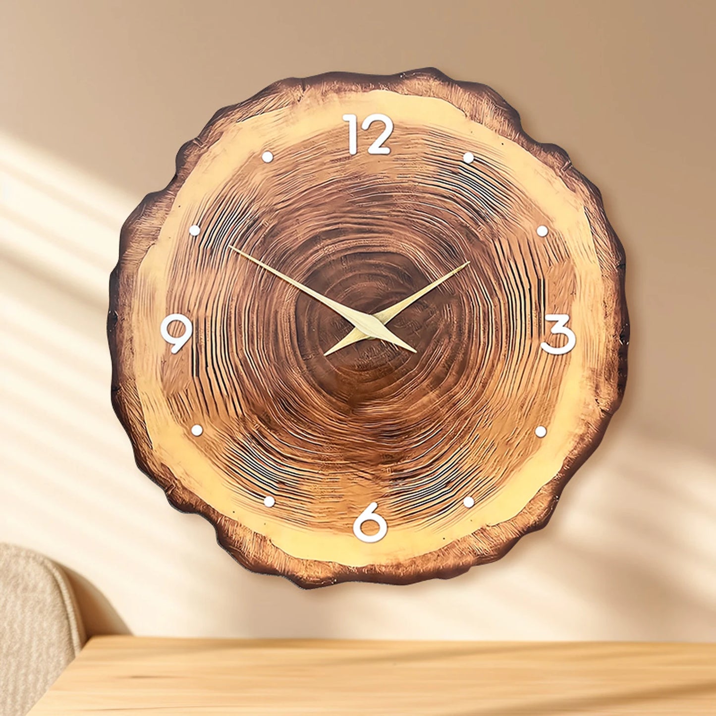 wooden ring veneer wall clock.