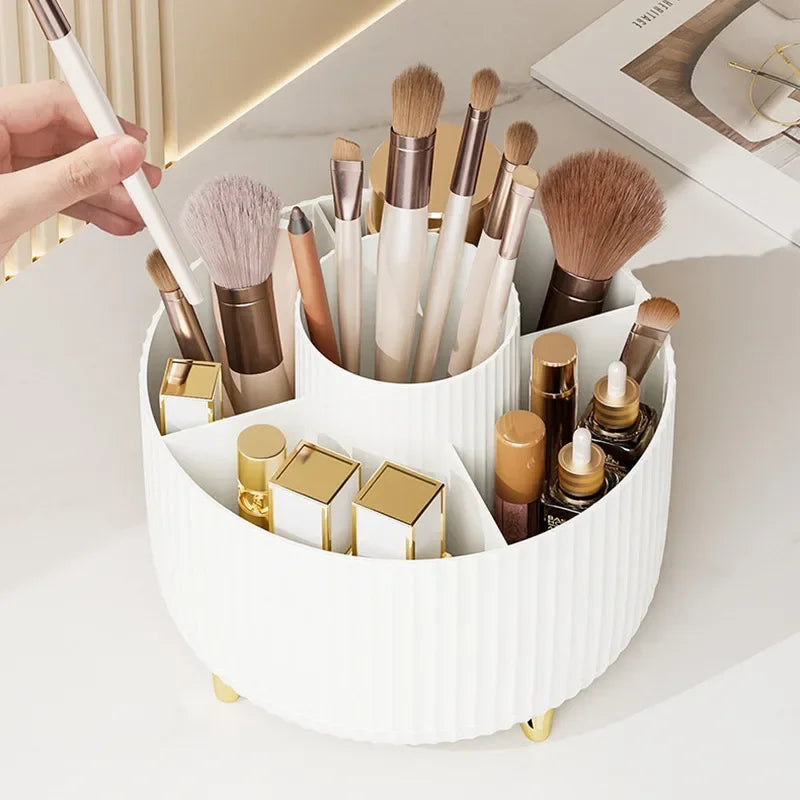1pcs 360 Rotating Makeup Brush Holder Desktop Cosmetic Organizer Rotating Desktop Storage Box Portable Lipstick Eyeliner Holder