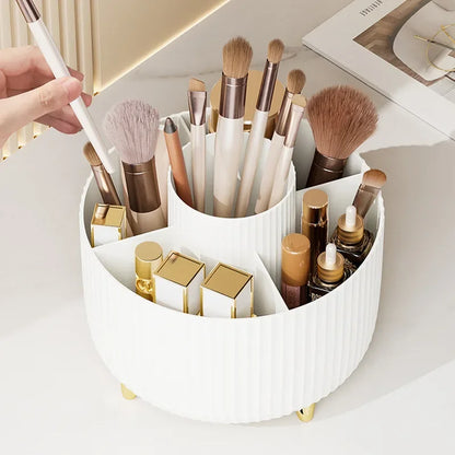 1pcs 360 Rotating Makeup Brush Holder Desktop Cosmetic Organizer Rotating Desktop Storage Box Portable Lipstick Eyeliner Holder