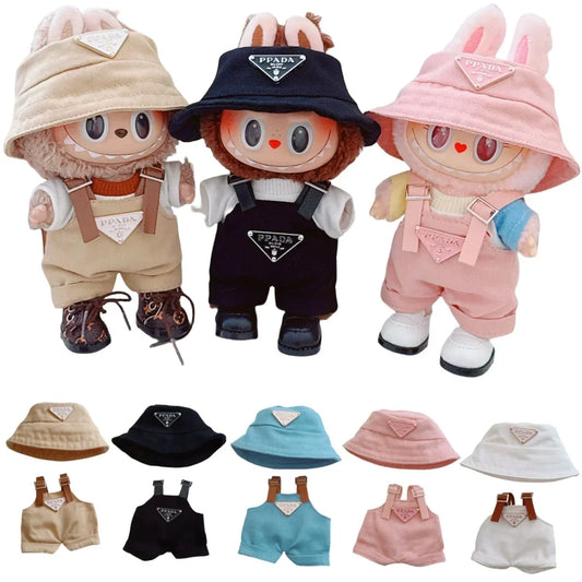 For 17cm Labubus Mini Doll Clothes Outfit Hat Clothes Shoes Labubu II Doll Accessories Cultivate Sitting Party Game Toys