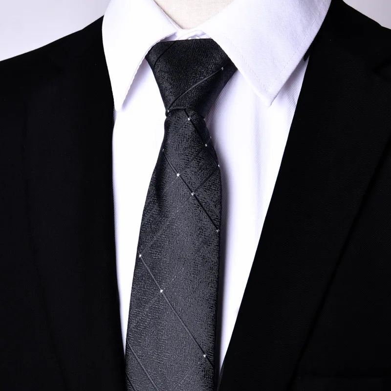 Men's Paisley Zipper Ties Skinny Neck Tie Solid