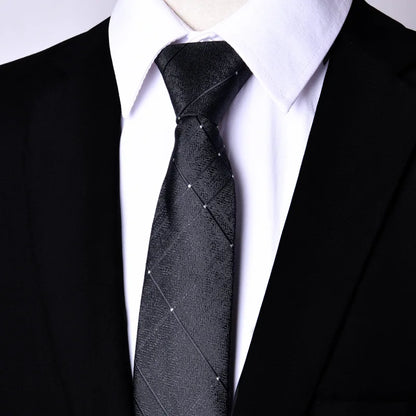 Men's Paisley Zipper Ties Skinny Neck Tie Solid