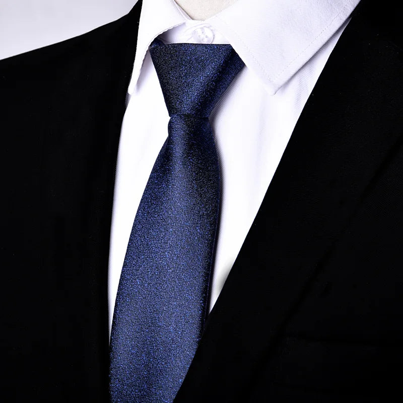 Men's Paisley Zipper Ties Skinny Neck Tie Solid