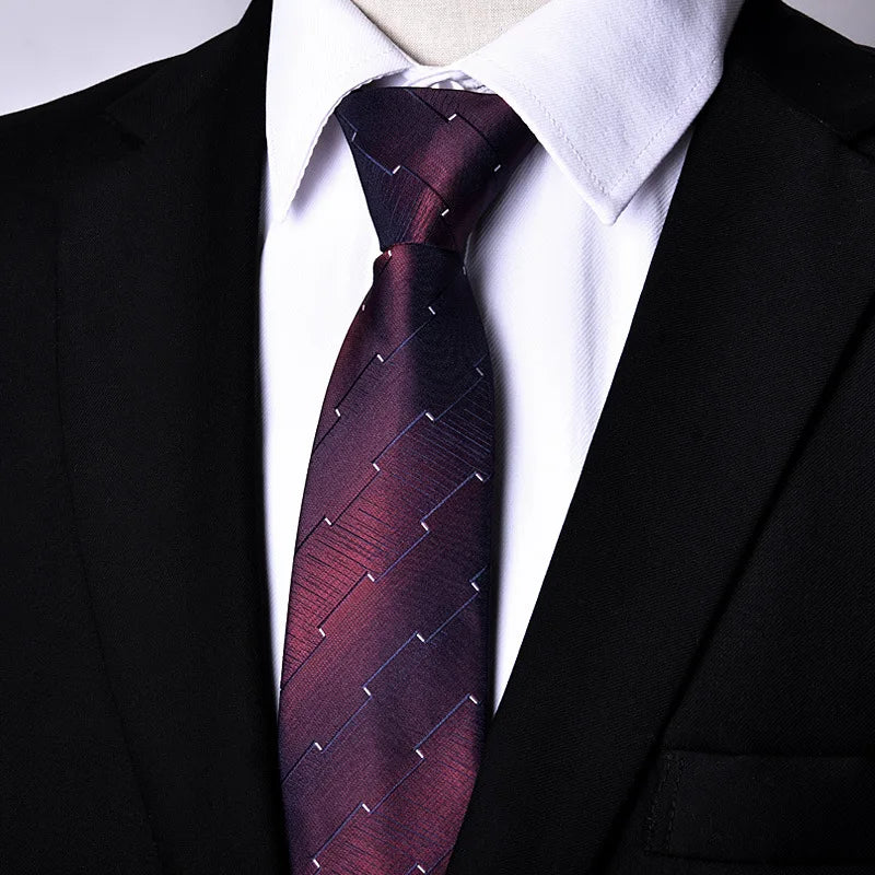 Men's Paisley Zipper Ties Skinny Neck Tie Solid