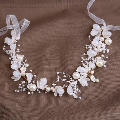 Sweet Pink Flowers Wreath Headband For Kids Princess Hair Band Children's Forest Style Hairbands Flower Girl Headpiece Gifts