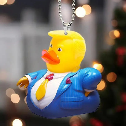 New acrylic flat cartoon character car decorative pendant Trump car rearview mirror decorative pendant hero character