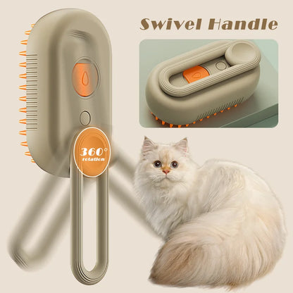 Pet Steam Brush Cat Dog Cleaning Steamy Spray Massage