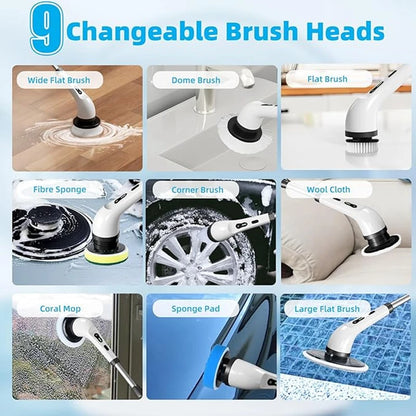 Electric Spin Scrubber 7 In 1 Cleaning Brush Multifunctional Household Wireless Rotatable Cleaning Brush For Bathroom Kitchen