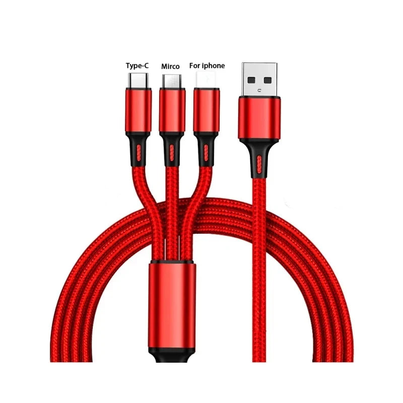 3 In 1 Micro USB Type C Charger Cable