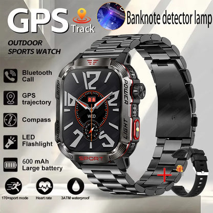2024 New Military Outdoor Sport Smart Watch Men's 600 mAh Battery Waterproof GPS Track Call For Xiaomi Health Fitness Smartwatch