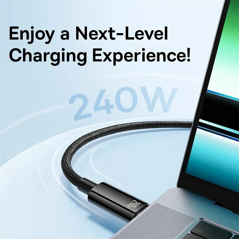 240W USB C Cable for iPhone 15 PD3.1 Supercharge for Macbook PC Realme