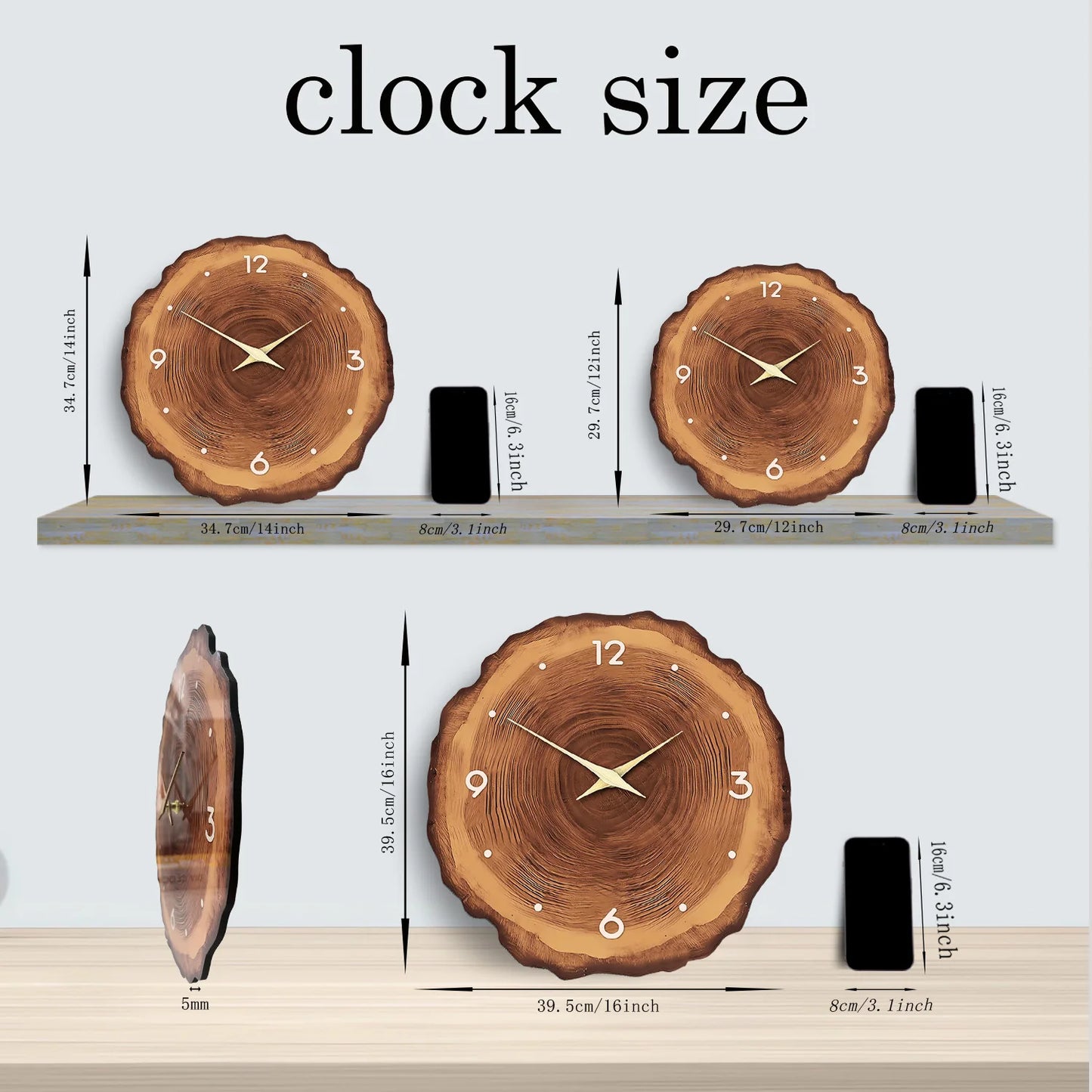 wooden ring veneer wall clock.