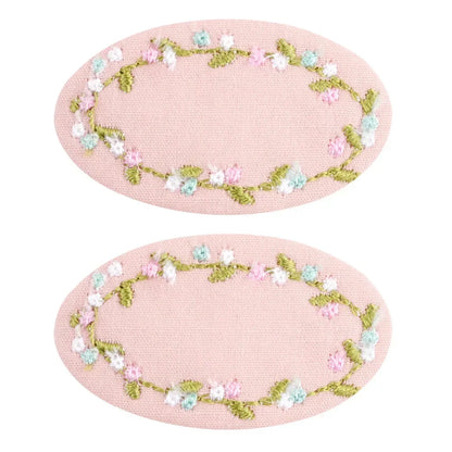 2Pcs/lot Korea Retro Hair Clips Sweet Girls Floral Fabric Oval BB Barrettes Cute Embroidery Flower Hairpin Kids Hair Accessories