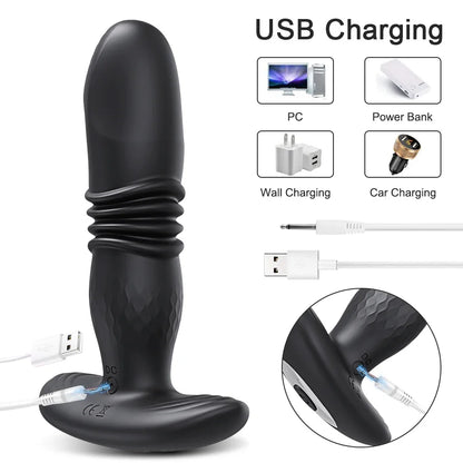 Thrusting Anal Vibrator Men Bluetooth APP Vibrator