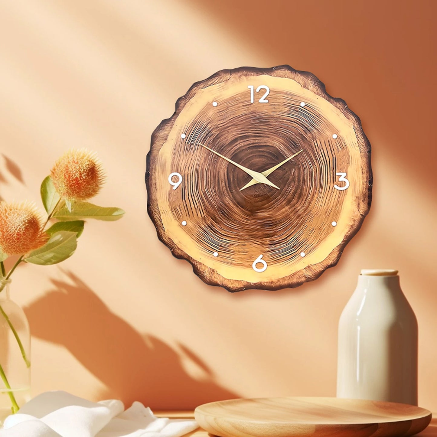wooden ring veneer wall clock.