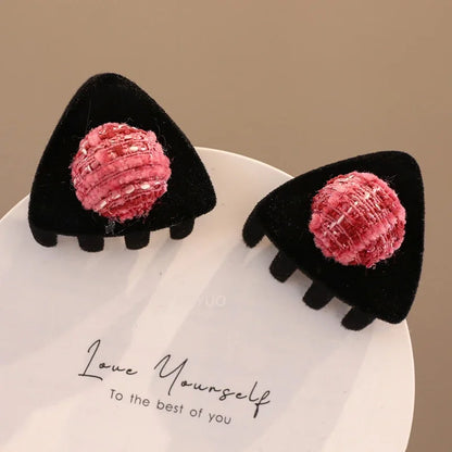 New Cute Plush Cat Claw Hairpin Simple Sweet Girl Baby Small Clasp Clips Children Star Clip Headwear Hair Clips Kids Accessories