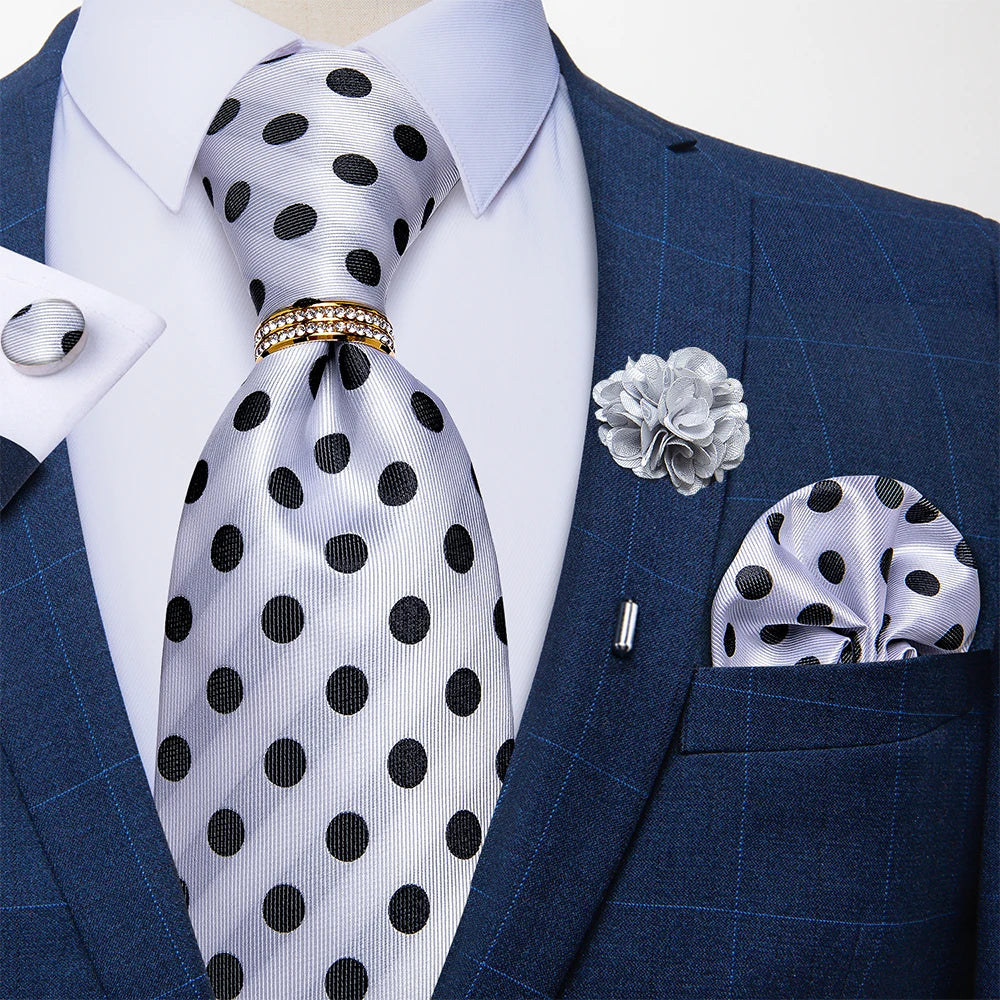 Men's Ties Handkerchief Cufflinks Metal Ring Brooch..