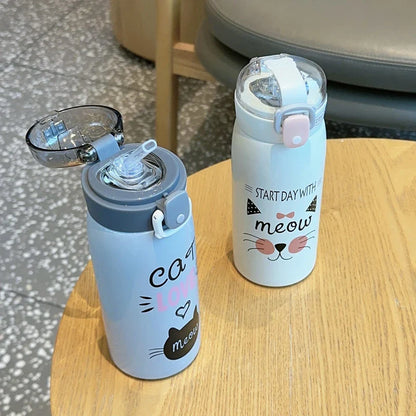 500ml Cartoon Cat Stainless Steel Tumbler