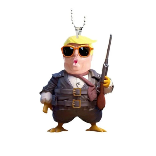 Cute Trump Pendant Acrylic Material Funny Interesting Cartoon Pendant Keychains Suitable for Christmas Tree Car Holiday DIY Gift