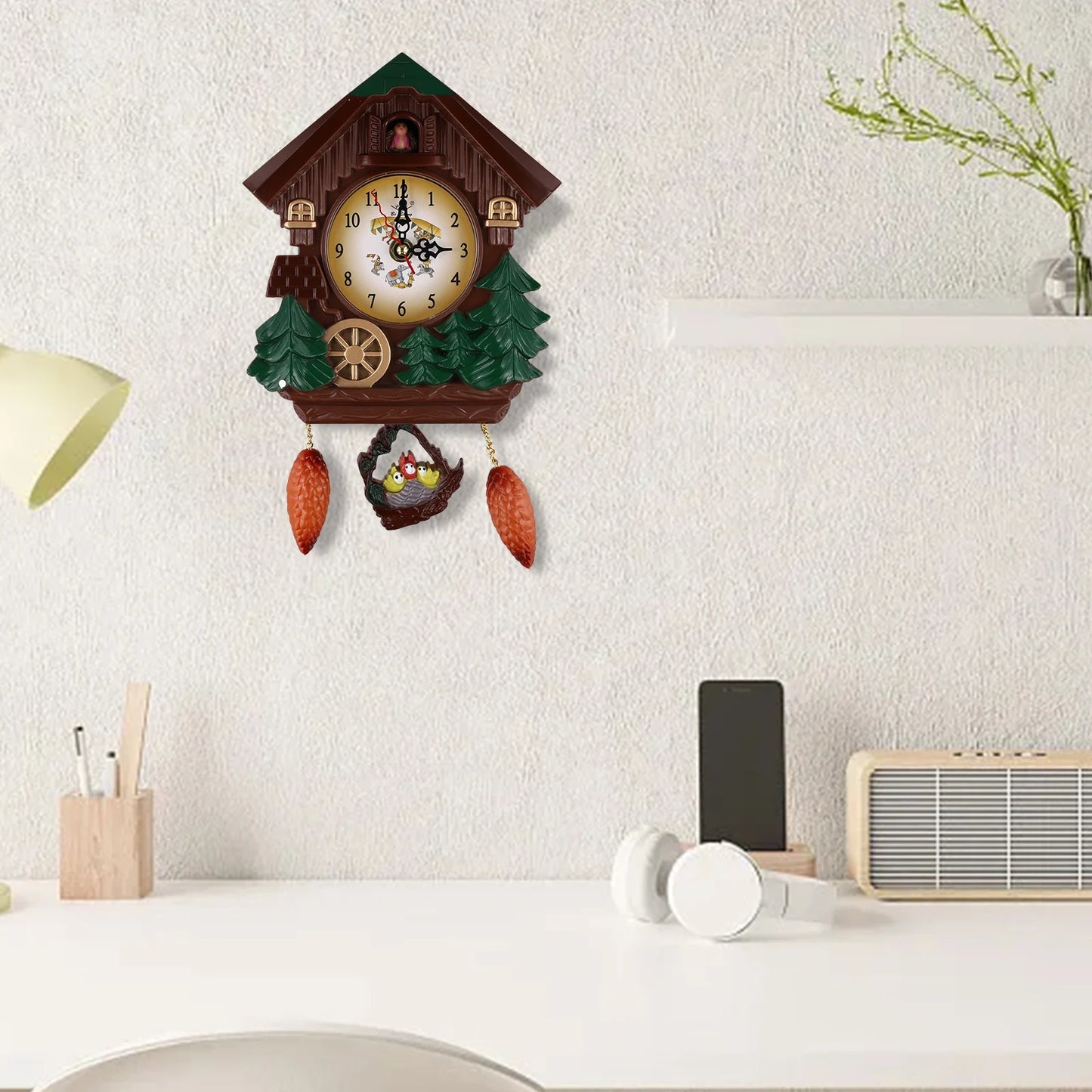 Wall-mounted Alarm Clock Cuckoo Pendulum Clock