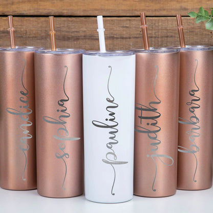 Personalized Bridesmaid 20 OZ Skinny Tumbler