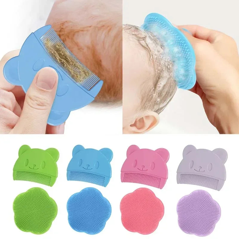 Silicone Baby Bathing Brush Infant Shampoo Comb